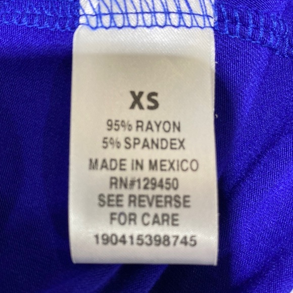 ELLE 3/4 Sleeve Top Side Tie Blue Women’s XS NWT - Picture 10 of 11